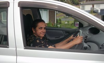 woman learning to drive in Auckland