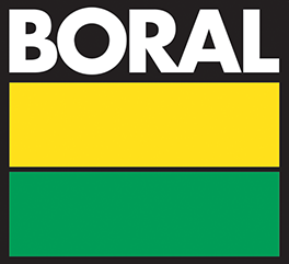 The word boral is on a yellow and green background