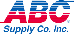The logo for abc supply co. inc. is red white and blue