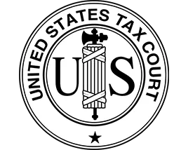 United States Tax Court seal. Text encircles the