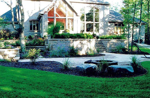 Plant Installation — Landscape Front of Big House in Midland, MI