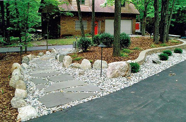 Stone Patio — White Landscape in Midland, MI
