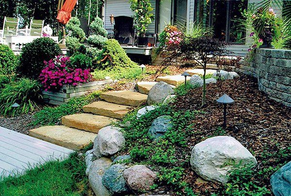 Outdoor Design Landscape — Landscape front of Nice House in Midland, MI