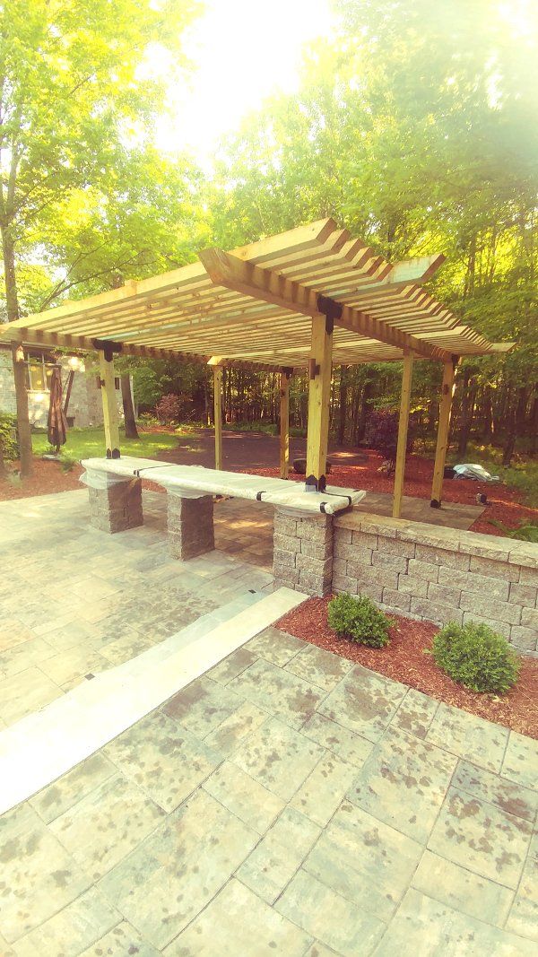 Patio with Pergola - Hardscaping in Midland, MI