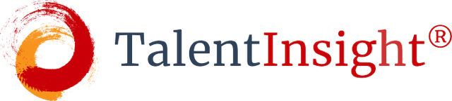 A logo for talentinsight with a red circle in the middle