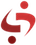 A red s and a red circle on a white background.
