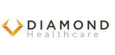A logo for diamond healthcare with a diamond in the middle.