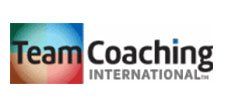 A team coaching international logo with a colorful background.