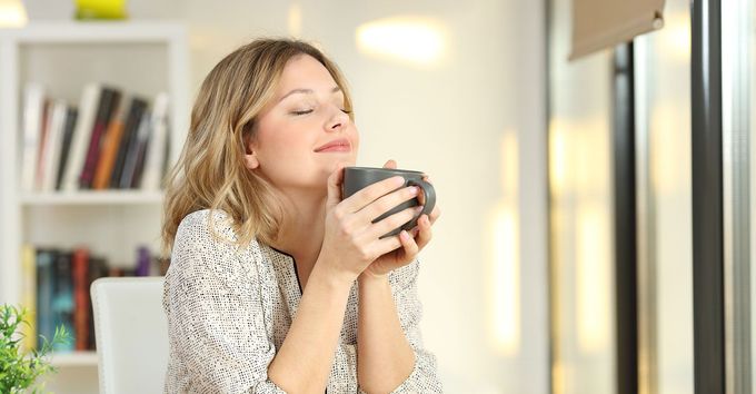 Woman Drinking Her Coffee