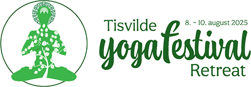 Logoet for Tisvilde Yoga Festival Retreat er blåt og hvidt.