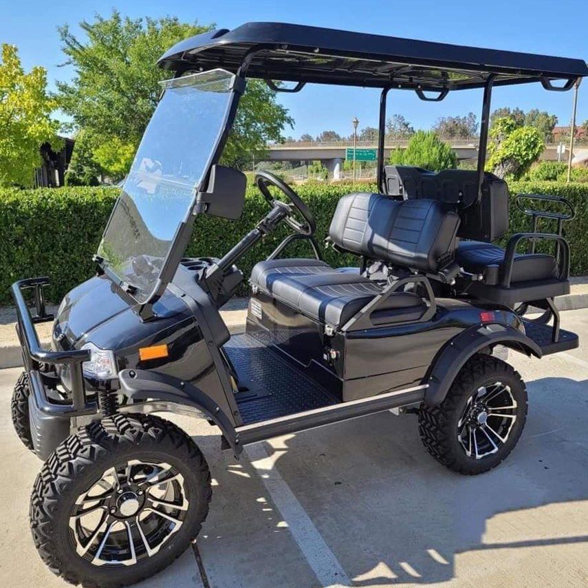 Black evolution electric golf cart