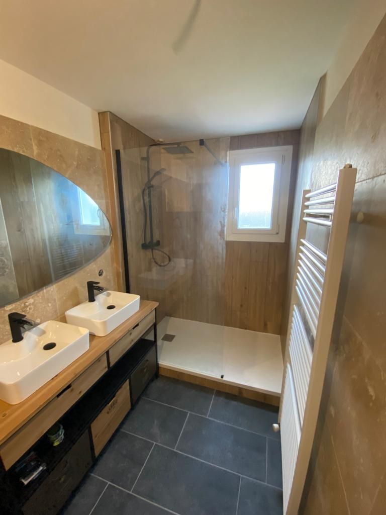 salle de bain montivilliers le havre douche double vasque seche serviette