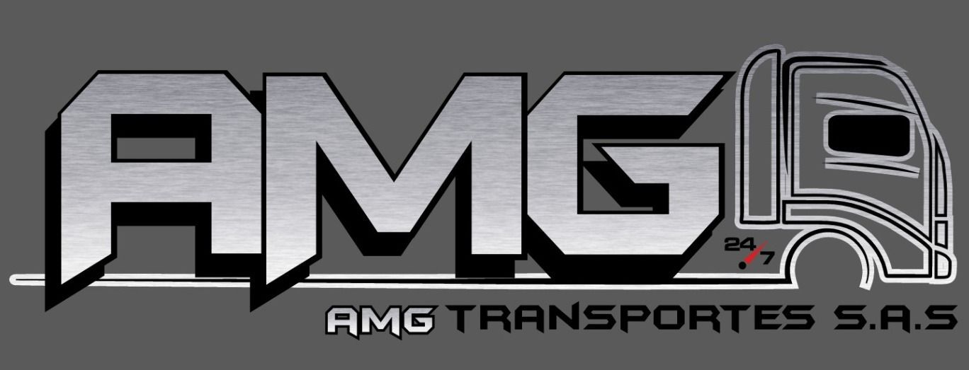 Un logotipo para una empresa llamada amg transports sas