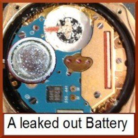 leaking watch battery