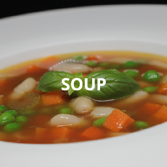 A hearty bowl of traditional Italian minestrone soup, brimming with a colorful assortment of fresh vegetables, beans, and pasta in a savory tomato broth. The vibrant colors and textures of the ingredients create a visually appealing and comforting dish