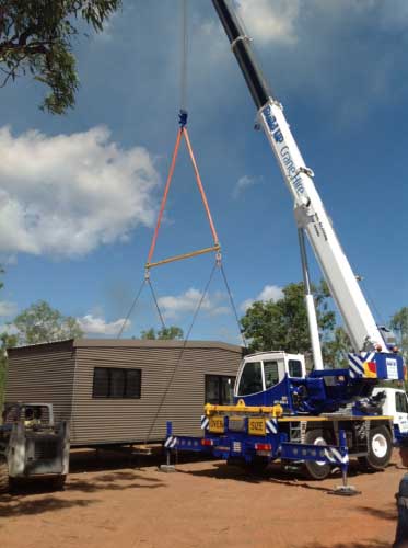 Crane moving container — Build Up Crane Hire in Casuarina, NT