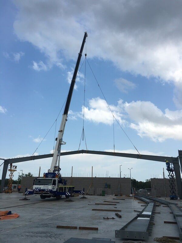 Crane with main trusses — Build Up Crane Hire in Casuarina, NT