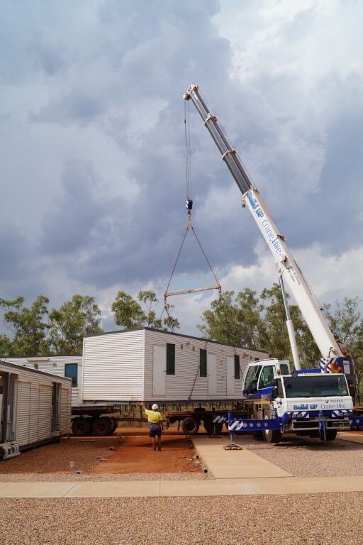 Crane moving container — Build Up Crane Hire in Casuarina, NT