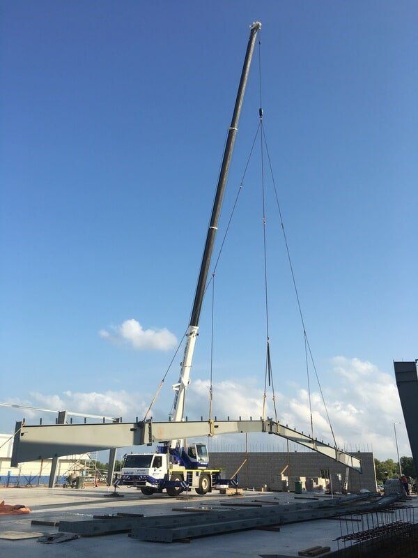 Crane with steel beam — Build Up Crane Hire in Casuarina, NT