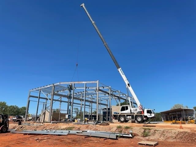 Crane Building Steel Framework — Build Up Crane Hire in Casuarina, NT
