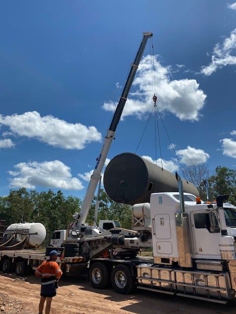 Crane Loading the Tank to Truck — Construction in Casuarina, NT