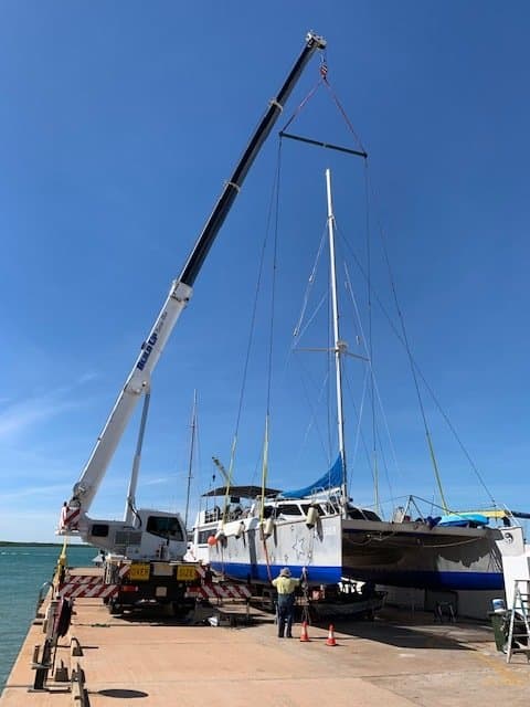 Moving the Boat Using a Crane — Equipment in Casuarina, NT