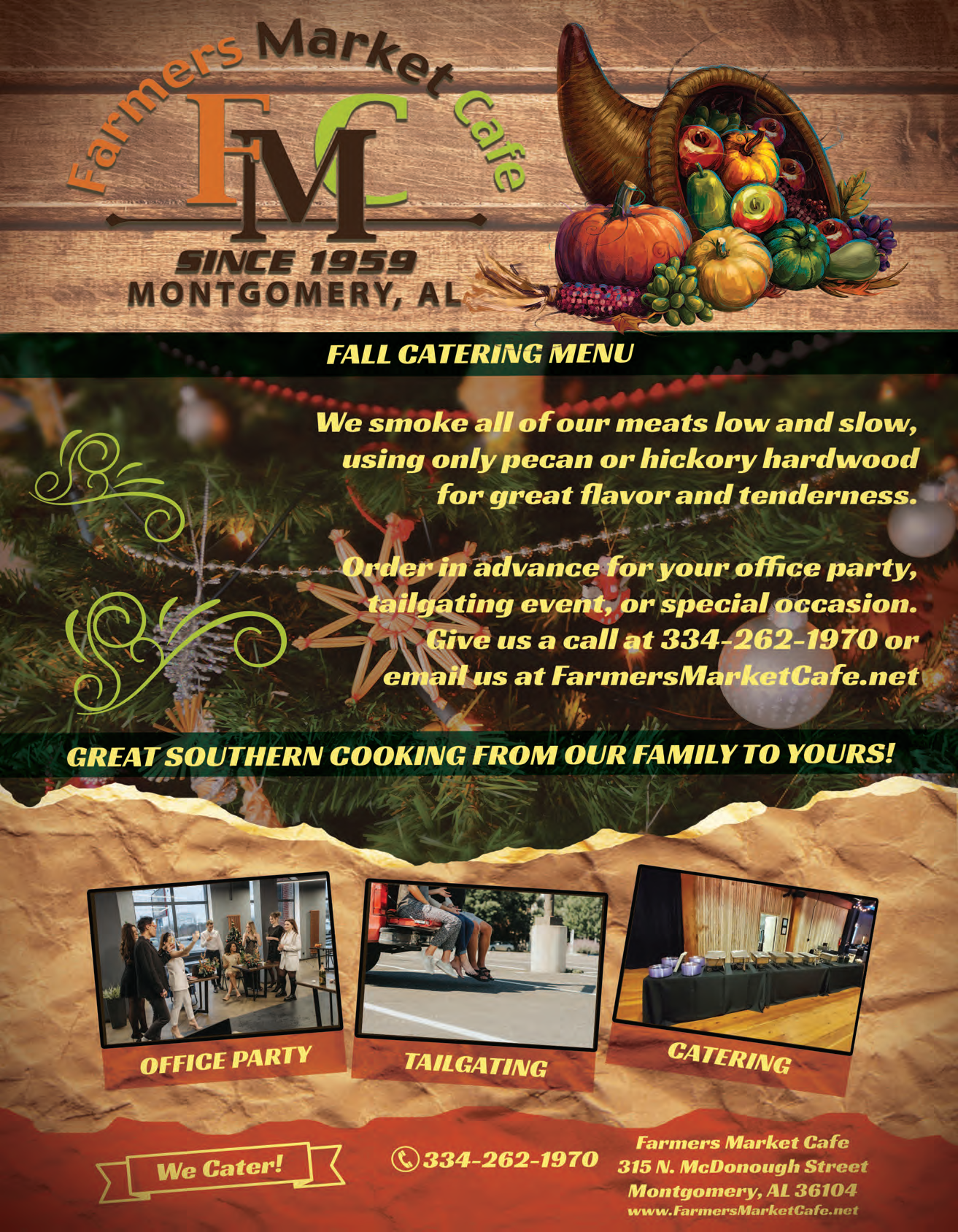 Farmers Market Cafe FALL HOLIDAY Catering Menu