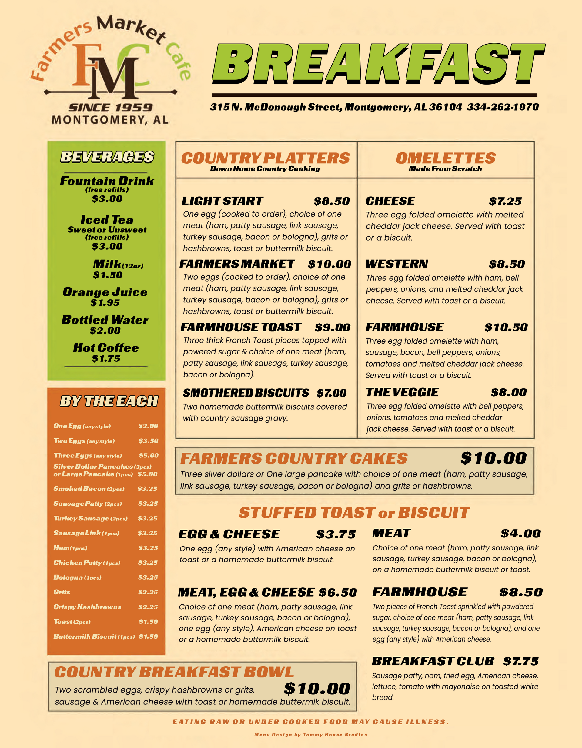 Farmers Market Cafe - Menu