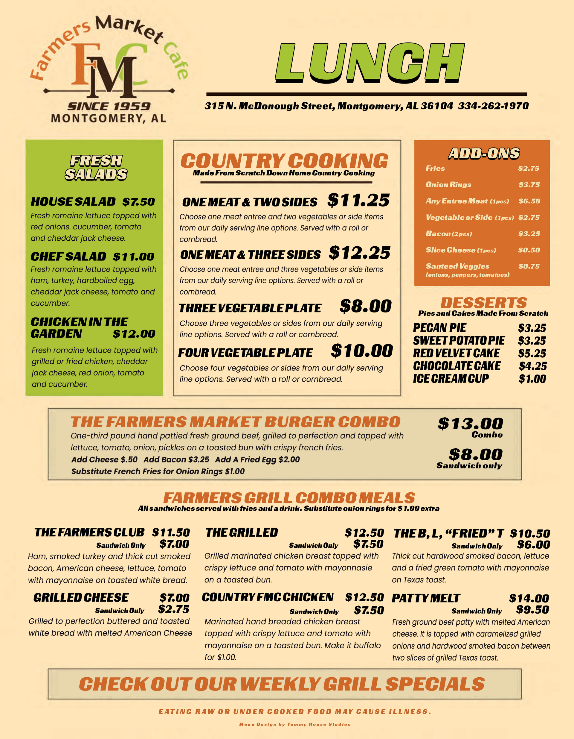 Farmers Market Cafe - Menu