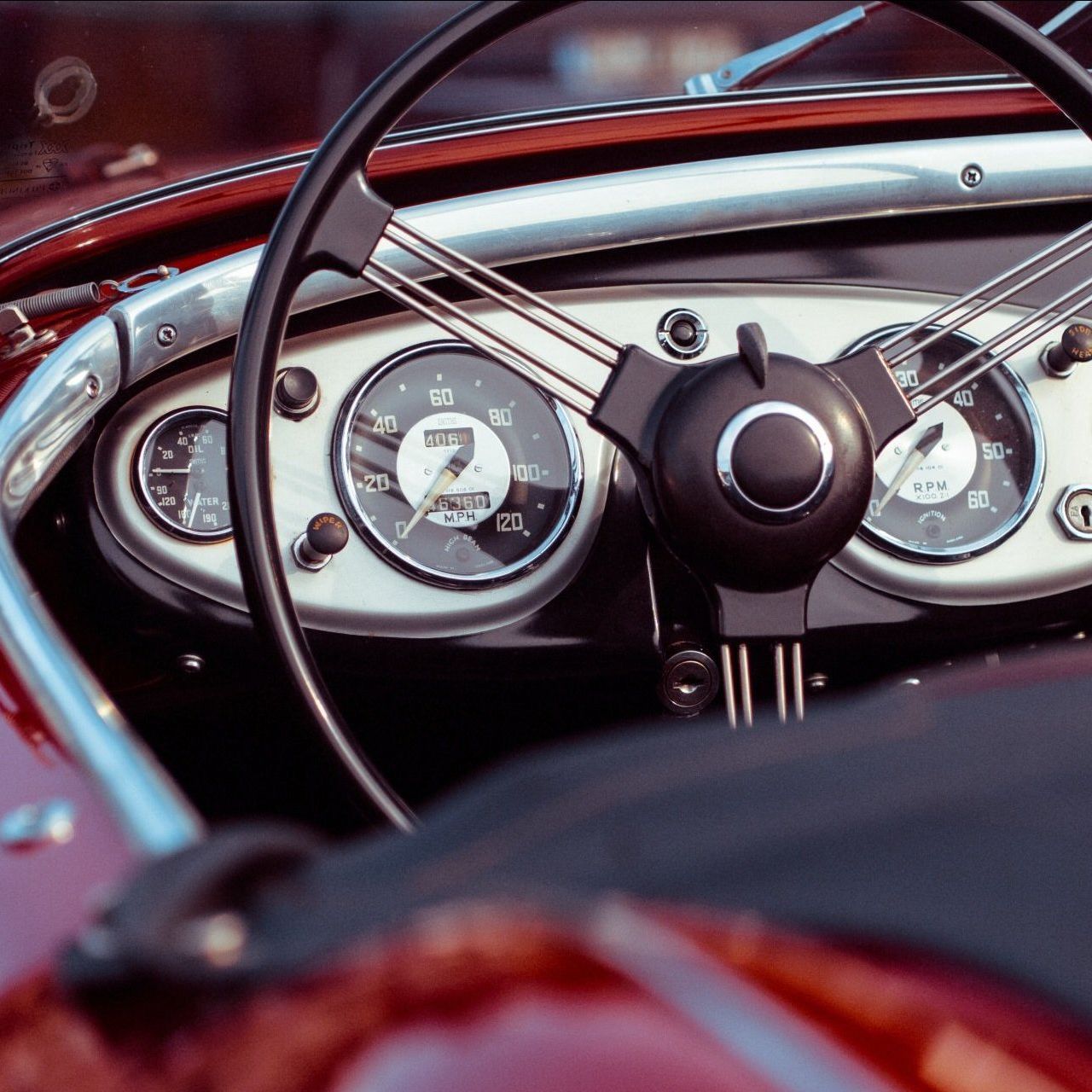 Timeless elegance: Classic car interior perfection at its finest.