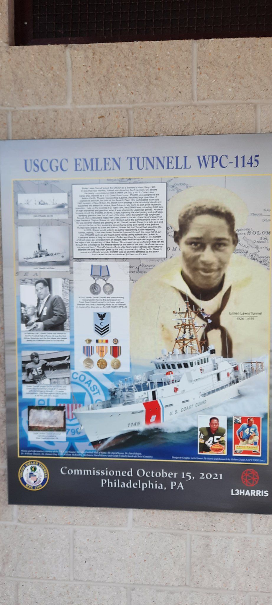 A poster with a picture of a woman and a ship on it