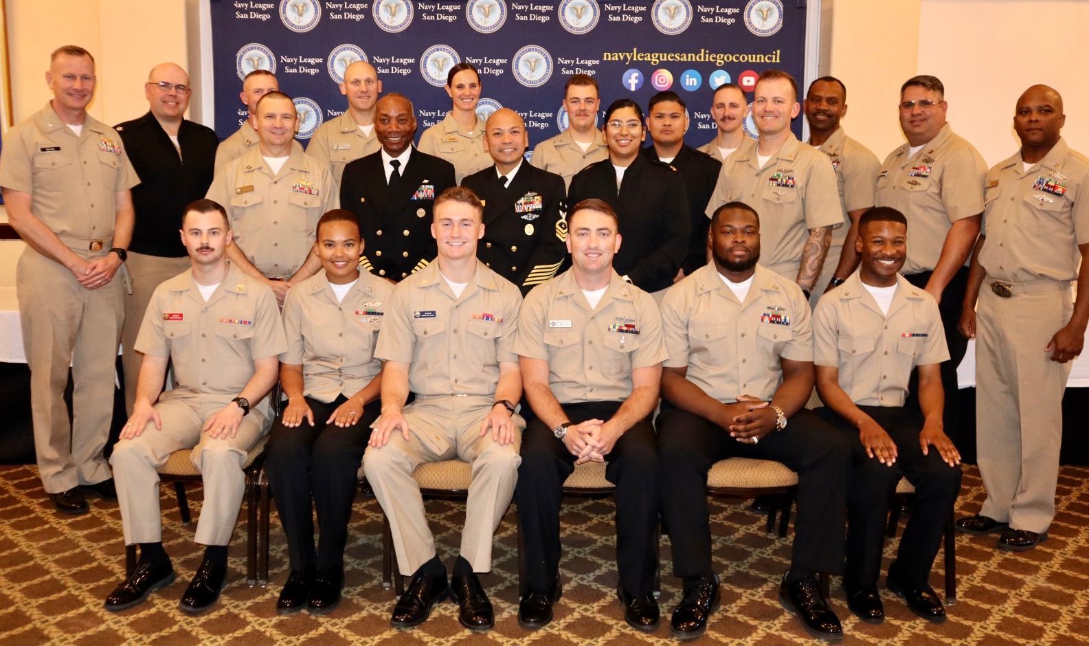 A group of men in military uniforms are posing for a picture