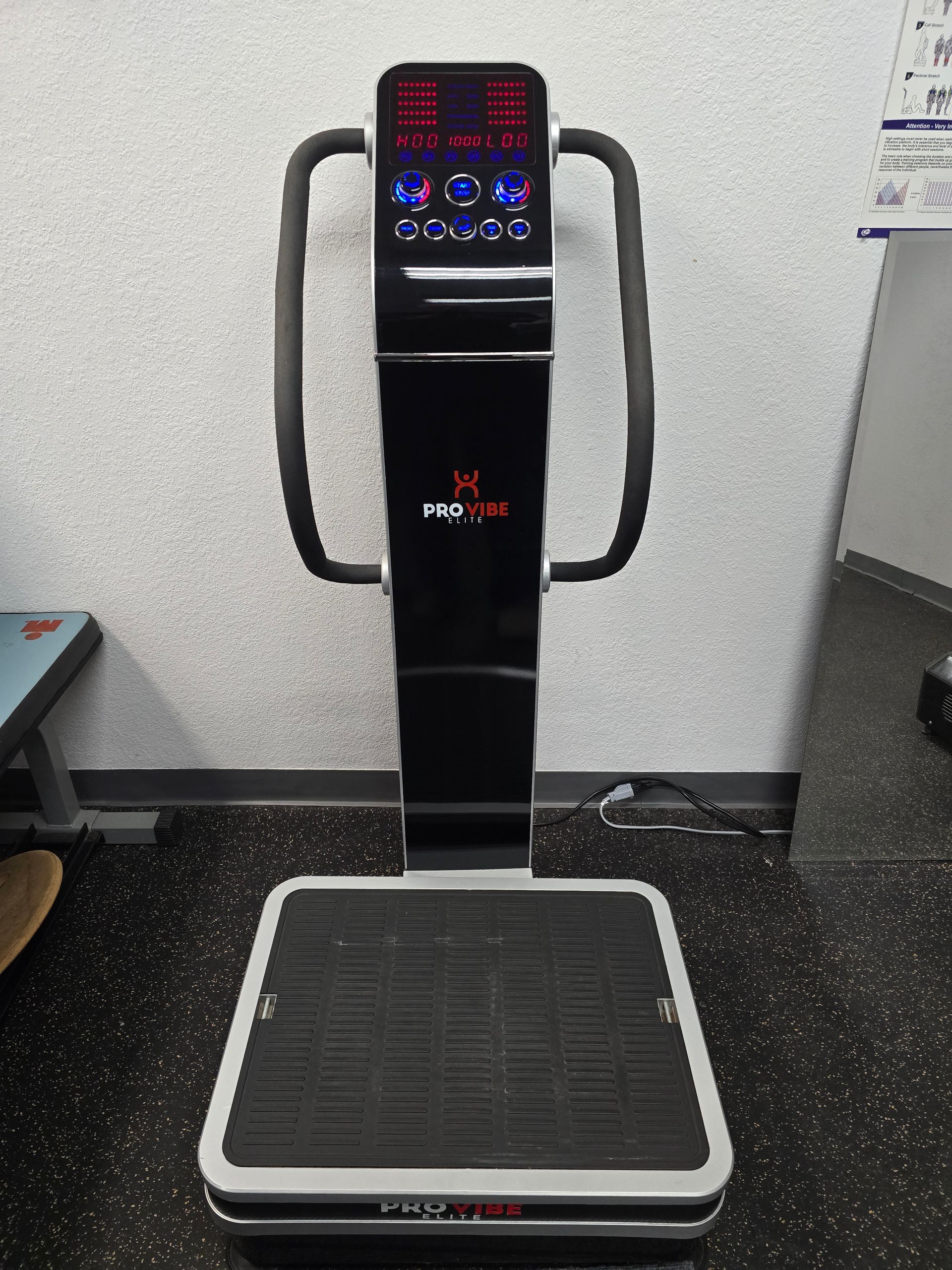woman in whole body vibration therapy