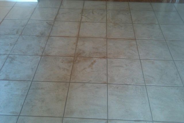 Tile With Stain — Valley, NY — Classic Carpet and Upholstery Cleaning