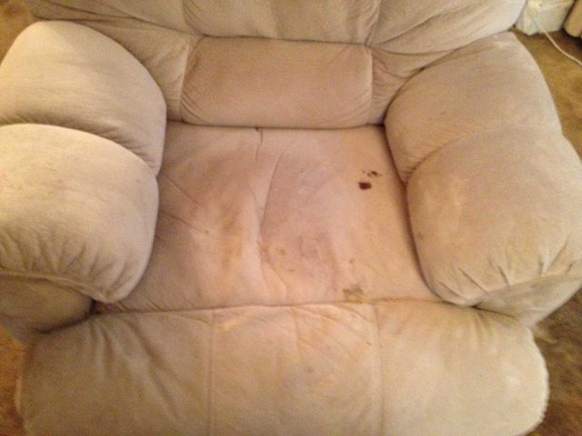 Old Upholstery With Stain — Valley, NY — Classic Carpet and Upholstery Cleaning