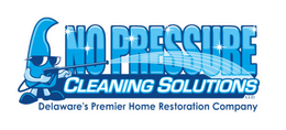 The logo for no pressure cleaning solutions delaware 's premier home restoration company