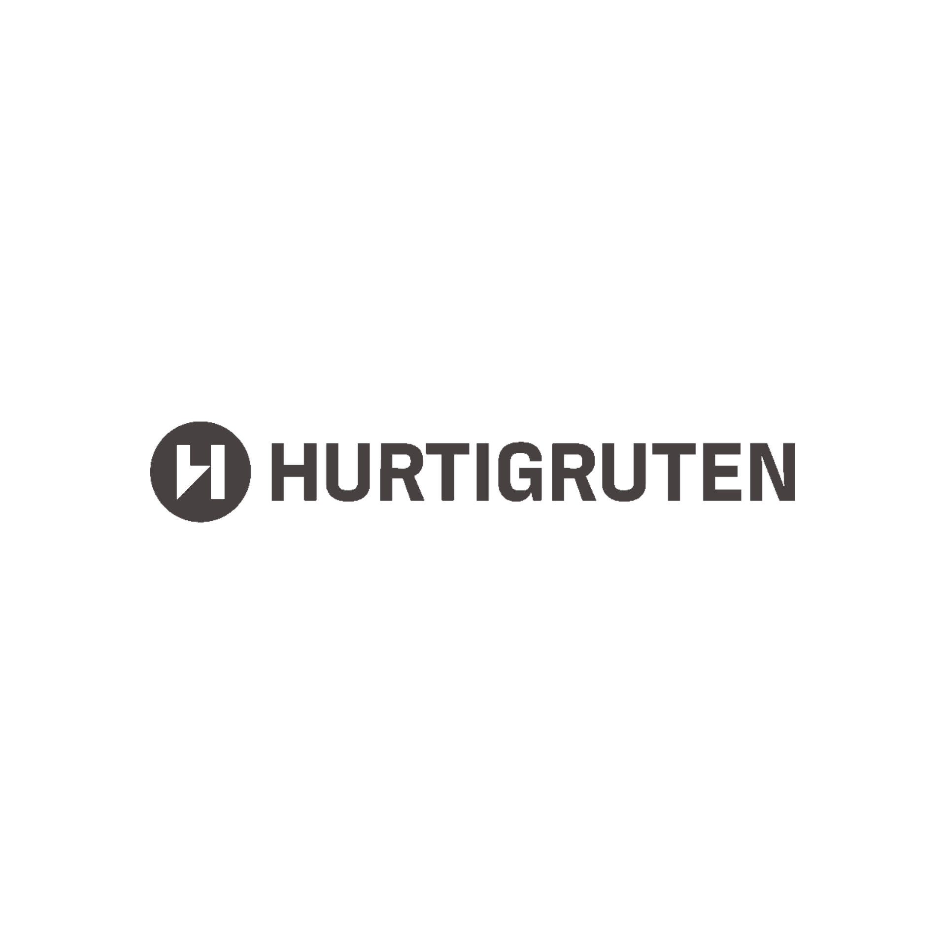 A logo for a company called hurtigruten on a white background.