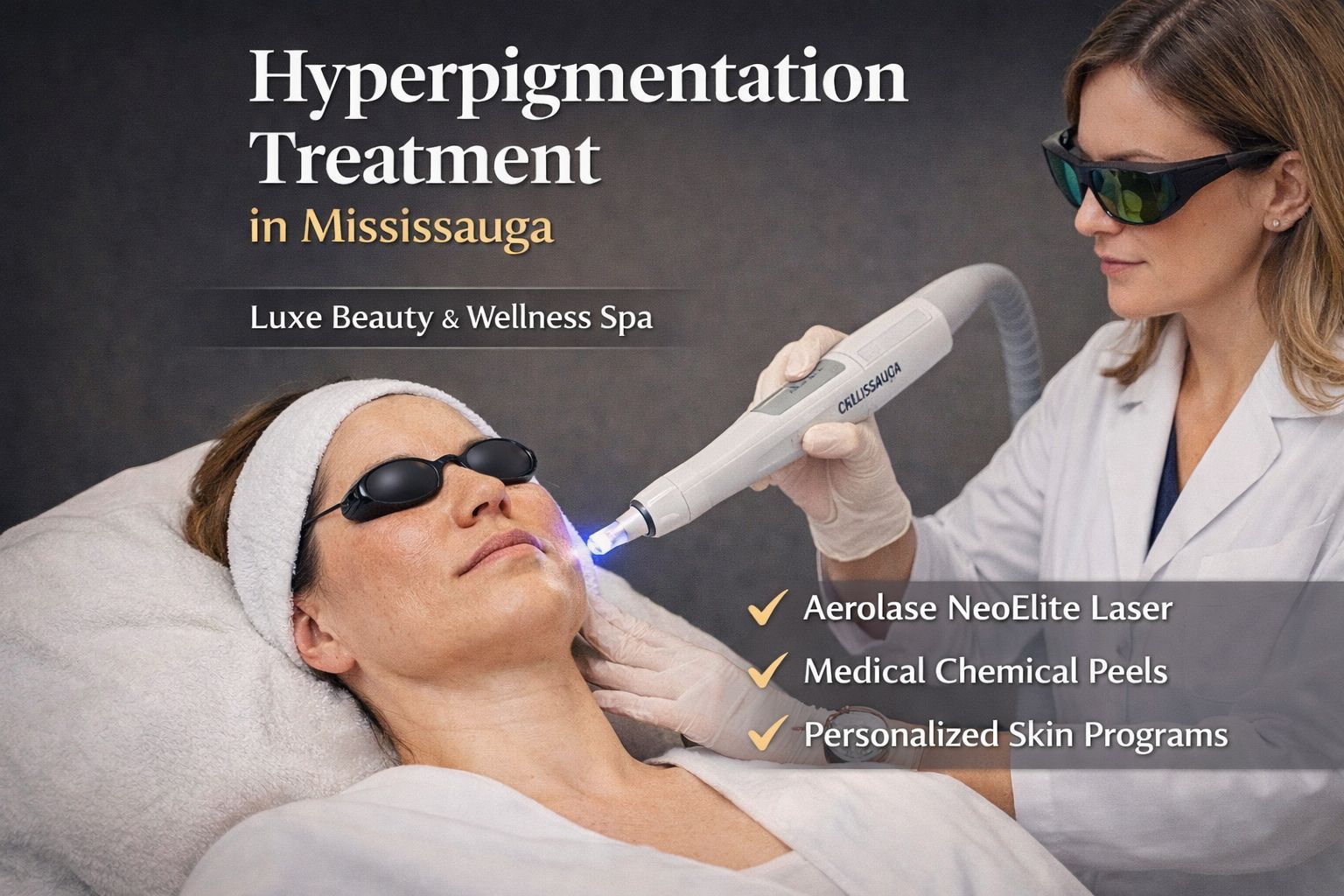 hyperpigmentation treatment Mississauga Aerolase laser Luxe Beauty