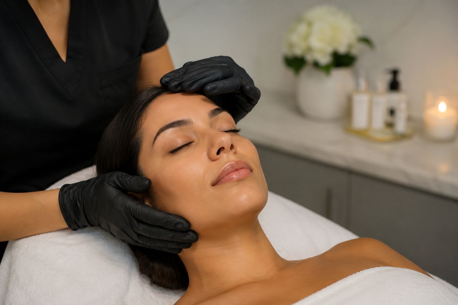 Luxury personalized skin consultation and advanced facial treatment at Luxe Beauty and Wellness Spa 