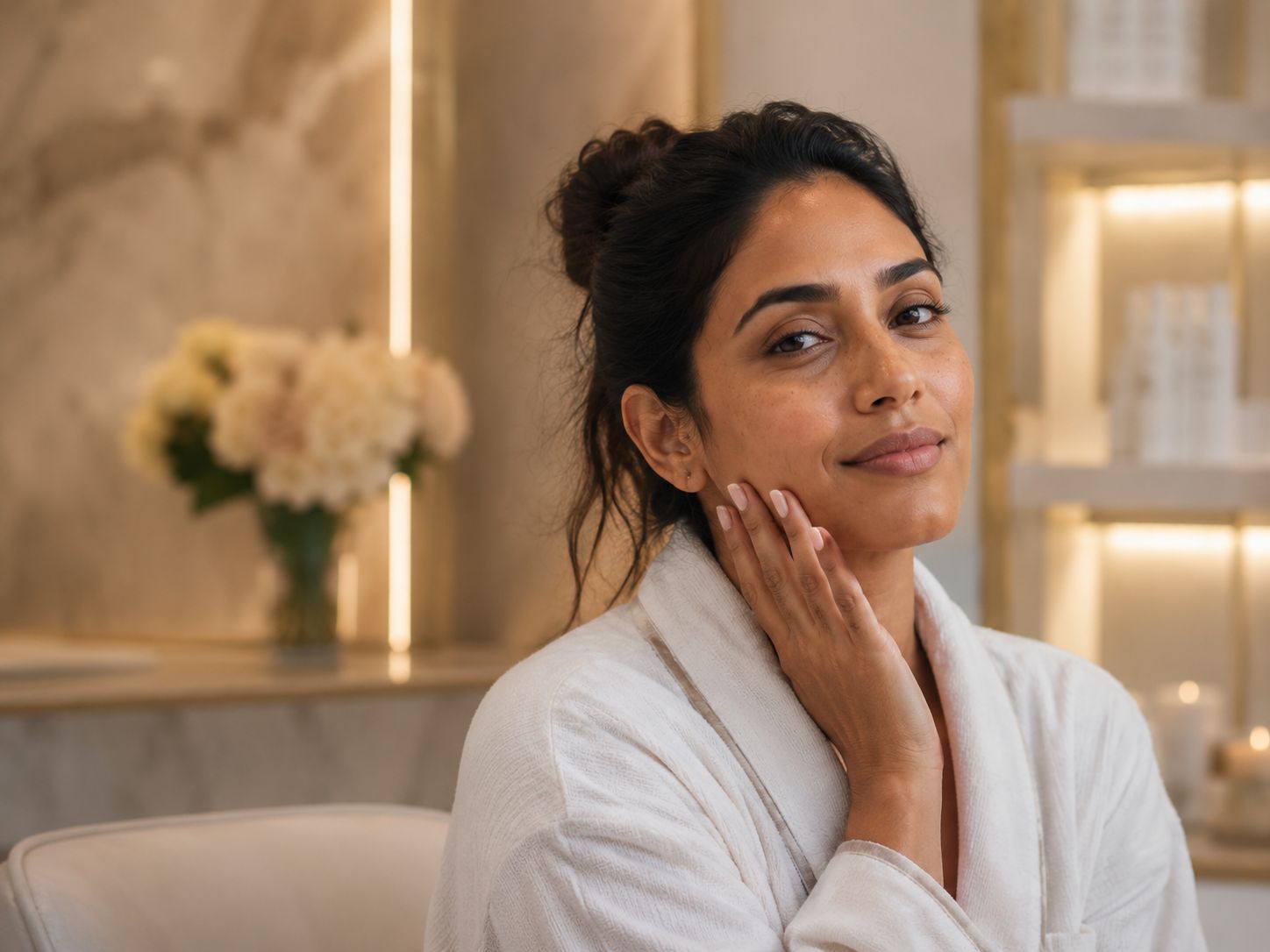 Natural portrait for skin tone and texture treatment at Luxe Beauty in Mississauga