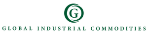 The logo for global industrial commodities is green and white