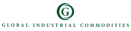 The logo for global industrial commodities is green and white