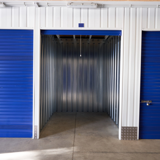 blue storage unit