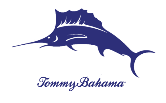 Blue Tommy Bahama logo featuring a sailfish above the brand name.