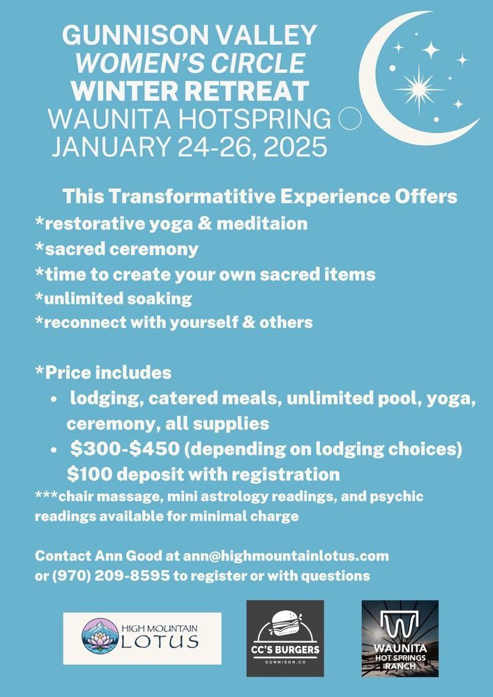 A poster for a women 's circle winter retreat