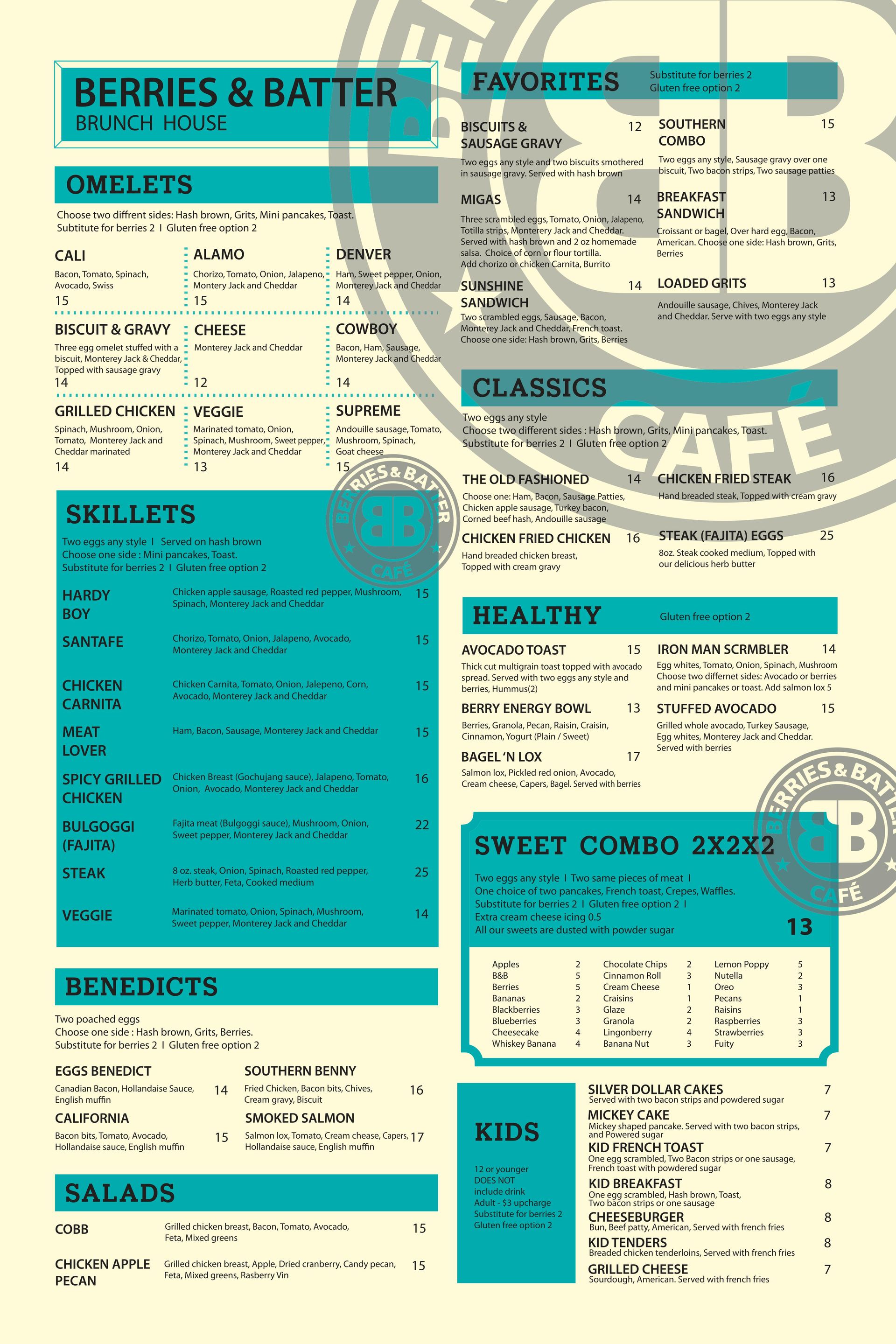 Food & Drink Menu Highland Village & Frisco, TX