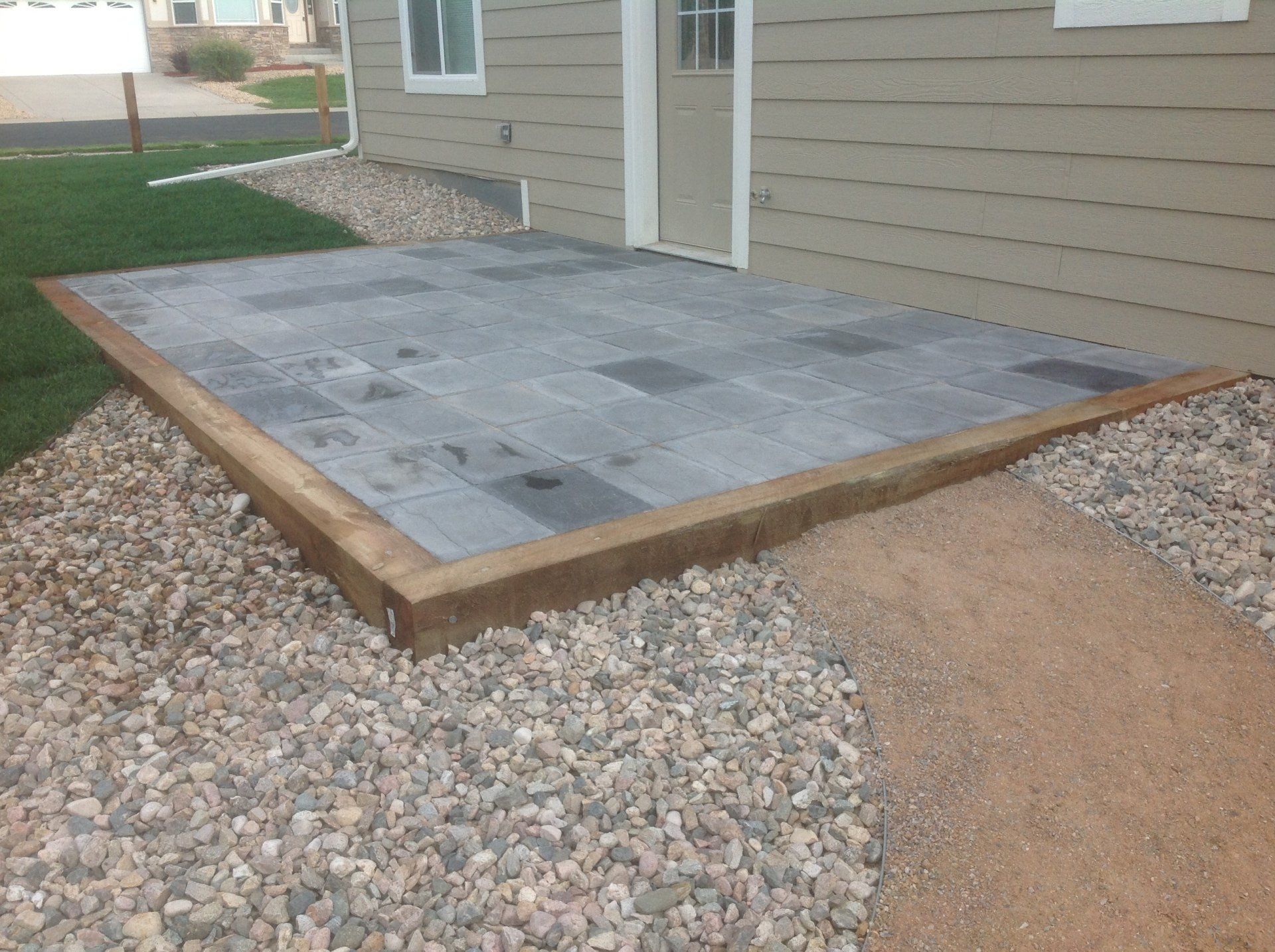 Rock laying and patio work done for residential home