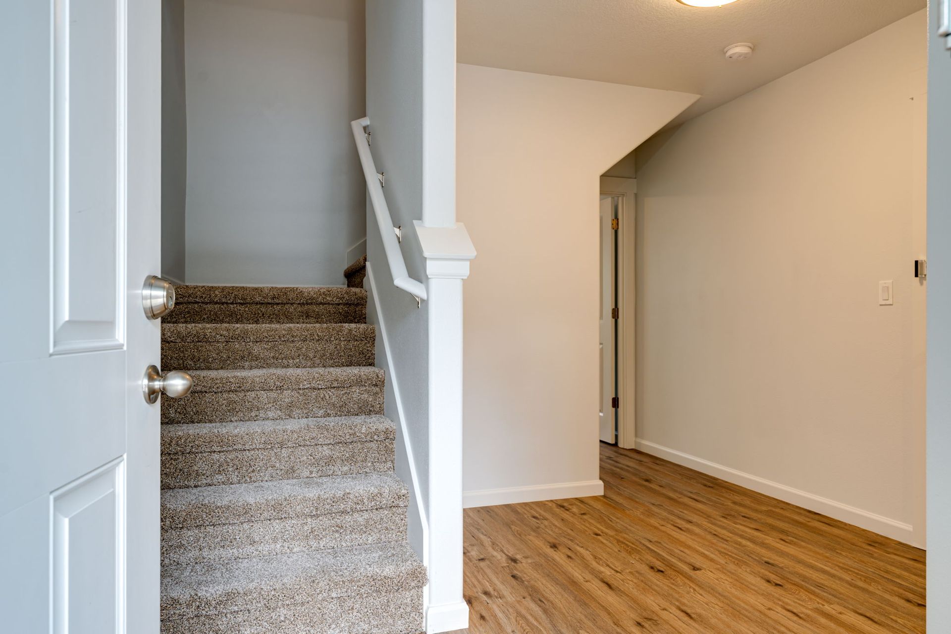 view from bottom of stairs looking up