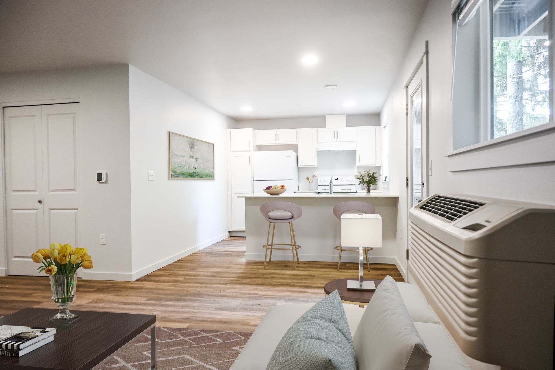 2 bedroom 2 bathroom - living room with view of kitchen