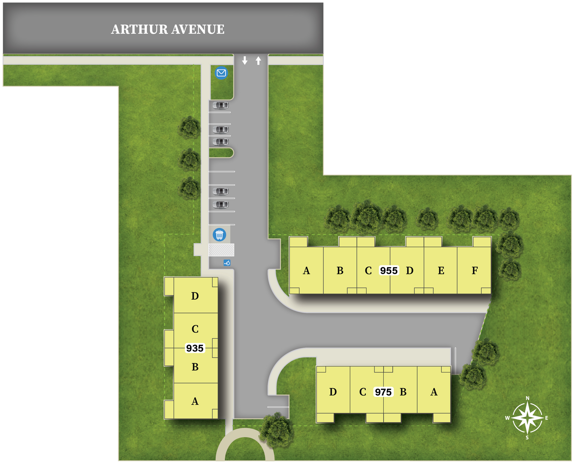 Site Map of the Lindsay Townhomes Community